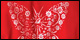 Ruby/Silver Metallic Butterfly